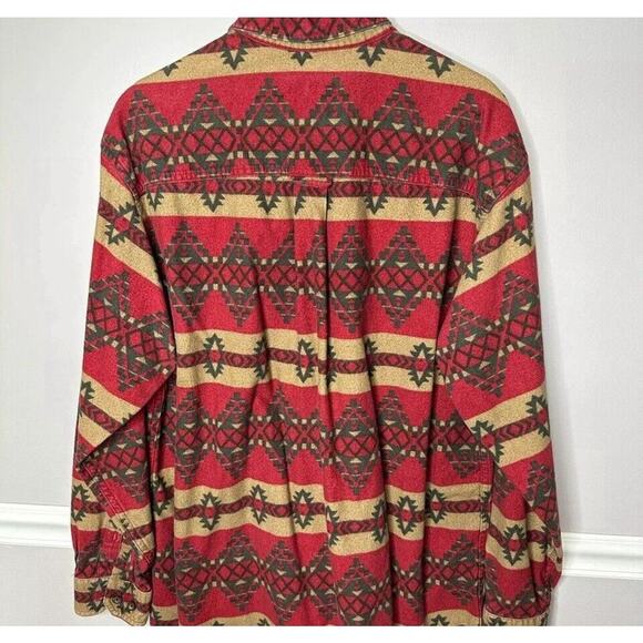 Vintage Woolrich Aztec Flannel Chamois Shirt Men’s size Large All over Print - Picture 3 of 6